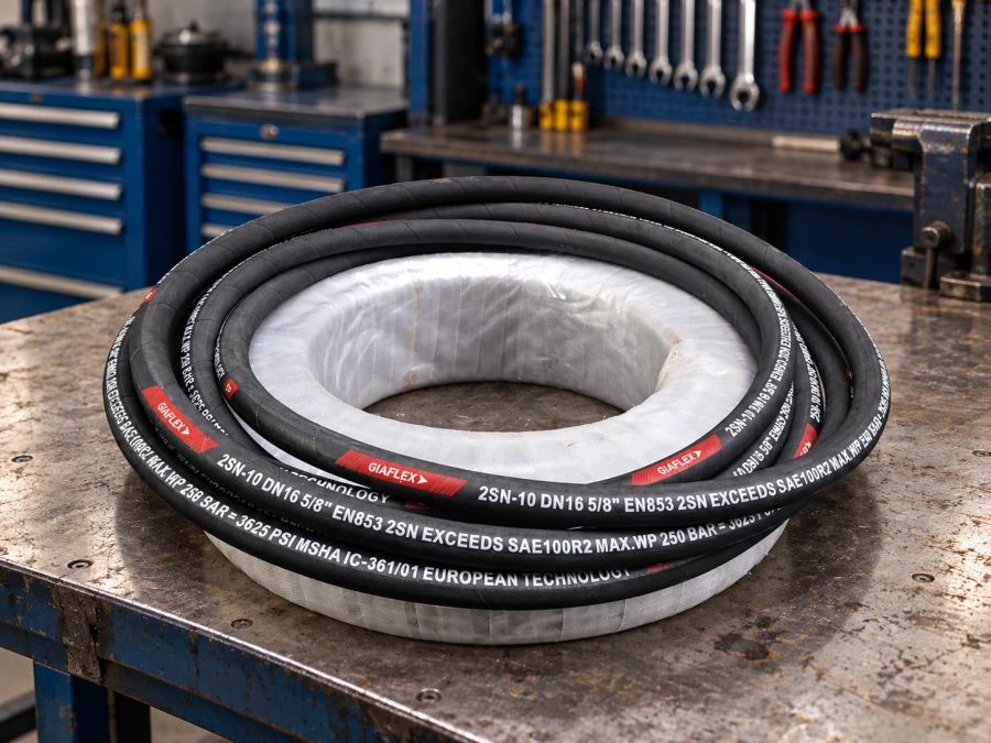 Mangueira Hidráulica 5/8" R2 com 2 Tramas de Aço